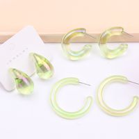 Sweet C Shape Water Droplets Arylic Plating Women's Earrings sku image 2