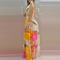 Women's Regular Dress Vacation Shirt Collar Printing Sleeveless Flower Midi Dress Daily Beach main image 3