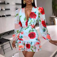 Women's Regular Dress Vacation U Neck Printing 3/4 Length Sleeve Printing Knee-Length Holiday Beach main image 5