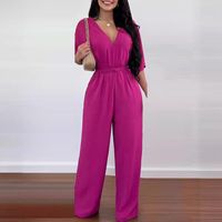 Sexy Solid Color Polyester Jumpsuits main image 3