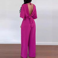 Sexy Solid Color Polyester Jumpsuits main image 2