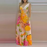 Women's Regular Dress Vacation Shirt Collar Printing Sleeveless Flower Midi Dress Daily Beach main image 2