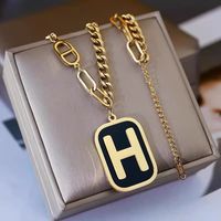 Titanium Steel Casual Simple Style Plating Letter Pendant Necklace sku image 3