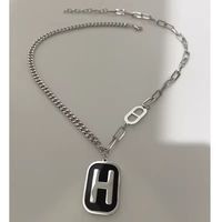 Titanium Steel Casual Simple Style Plating Letter Pendant Necklace sku image 4