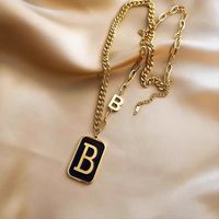 Titanium Steel Casual Simple Style Plating Letter Pendant Necklace sku image 1