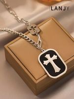 Titanium Steel Casual Simple Style Plating Letter Pendant Necklace sku image 6