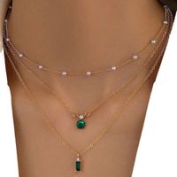 Casual Elegant Geometric Zinc Alloy Plating Women's Double Layer Necklaces Necklace main image 5