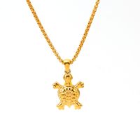 304 Stainless Steel 18K Gold Plated Elegant Simple Style Tortoise Pendant Necklace main image 6