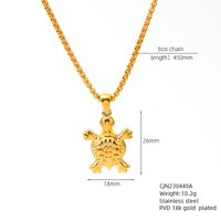 304 Stainless Steel 18K Gold Plated Elegant Simple Style Tortoise Pendant Necklace sku image 4