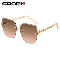 Elegant Simple Style Geometric Pc Square Frameless Glasses main image 3