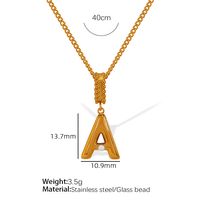 Titanium Steel Simple Style Inlay Letter Artificial Pearls Pendant Necklace sku image 1