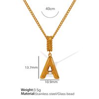 Titan Stahl Einfacher Stil Inlay Brief Künstliche Perlen Halskette Mit Anhänger main image 2