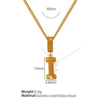 Titanium Steel Simple Style Inlay Letter Artificial Pearls Pendant Necklace sku image 9