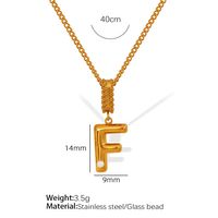 Titan Stahl Einfacher Stil Inlay Brief Künstliche Perlen Halskette Mit Anhänger sku image 6