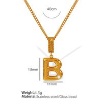 Titanium Steel Simple Style Inlay Letter Artificial Pearls Pendant Necklace sku image 2