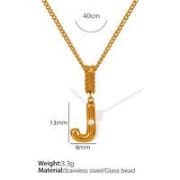 Titanium Steel Simple Style Inlay Letter Artificial Pearls Pendant Necklace sku image 10