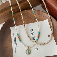 Wholesale Jewelry Retro Ethnic Style Classic Style Eye Beaded Copper Copper Alloy Turquoise Inlay Pendant Necklace Necklace main image 5