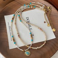 Wholesale Jewelry Retro Ethnic Style Classic Style Eye Beaded Copper Copper Alloy Turquoise Inlay Pendant Necklace Necklace main image 1
