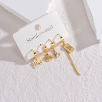 1 Set Simple Style Classic Style Solid Color Inlay 304 Stainless Steel Rhinestones Drop Earrings main image 1