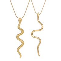 Titanium Steel 18K Gold Plated Simple Style Plating Snake Pendant Necklace main image 4