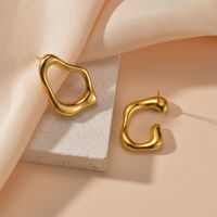 1 Pair Simple Style Classic Style Solid Color Plating 304 Stainless Steel Ear Studs main image 1