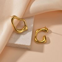 1 Pair Simple Style Classic Style Solid Color Plating 304 Stainless Steel Ear Studs main image 4