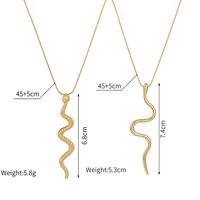 Titanium Steel 18K Gold Plated Simple Style Plating Snake Pendant Necklace main image 3