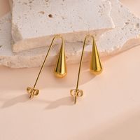 1 Pair Simple Style Classic Style Solid Color Plating 304 Stainless Steel Gold Plated Ear Studs main image 4