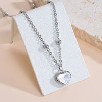 Titanium Steel Gold Plated Simple Style Classic Style Plating Heart Shape Pendant Necklace sku image 1