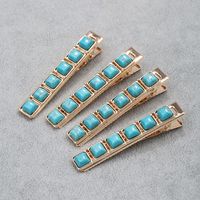 Women's Retro Solid Color Alloy Inlay Turquoise Hair Clip main image 1