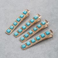 Women's Retro Solid Color Alloy Inlay Turquoise Hair Clip main image 6