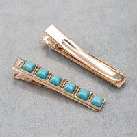 Women's Retro Solid Color Alloy Inlay Turquoise Hair Clip main image 3