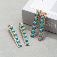 Women's Retro Solid Color Alloy Inlay Turquoise Hair Clip main image 2