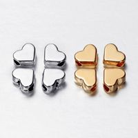 1 Set Hole 1~1.9mm Tungsten Alloy Gold Plated Heart Shape Beads main image 4