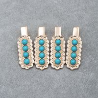Women's Retro Solid Color Alloy Inlay Turquoise Hair Clip main image 1