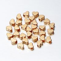 1 Set Hole 1~1.9mm Tungsten Alloy Gold Plated Heart Shape Beads sku image 2