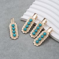 Women's Retro Solid Color Alloy Inlay Turquoise Hair Clip main image 4