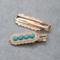 Women's Retro Solid Color Alloy Inlay Turquoise Hair Clip main image 3