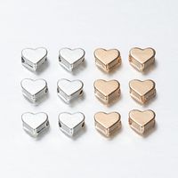 1 Set Hole 1~1.9mm Tungsten Alloy Gold Plated Heart Shape Beads main image 2