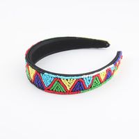 Women's Retro Floral Plastic Knitting Artificial Crystal Hair Band main image 5