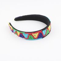 Women's Retro Floral Plastic Knitting Artificial Crystal Hair Band sku image 3