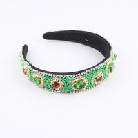 Women's Retro Floral Plastic Knitting Artificial Crystal Hair Band sku image 2