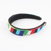 Women's Retro Floral Plastic Knitting Artificial Crystal Hair Band main image 3