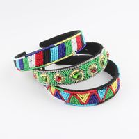 Women's Retro Floral Plastic Knitting Artificial Crystal Hair Band main image 1