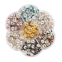 1 Jeu Alliage Strass Couleur Unie Perles main image 5