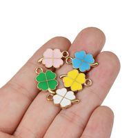 5 Pieces Alloy Gold Plated Color Block Pendant main image 3