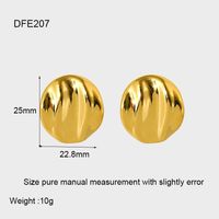 1 Pair Simple Style Classic Style Solid Color Plating 304 Stainless Steel Gold Plated Ear Studs sku image 1