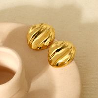 1 Pair Simple Style Classic Style Solid Color Plating 304 Stainless Steel Gold Plated Ear Studs main image 1