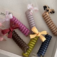 Women's Cute Bow Knot Spiral Resin Acetic Acid Sheets Hair Tie main image 4