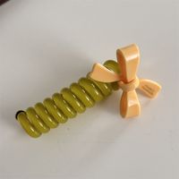 Women's Cute Bow Knot Spiral Resin Acetic Acid Sheets Hair Tie sku image 1